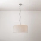 Cilindro Medium fabric pendant lamp with lampshade - Made in Italy
