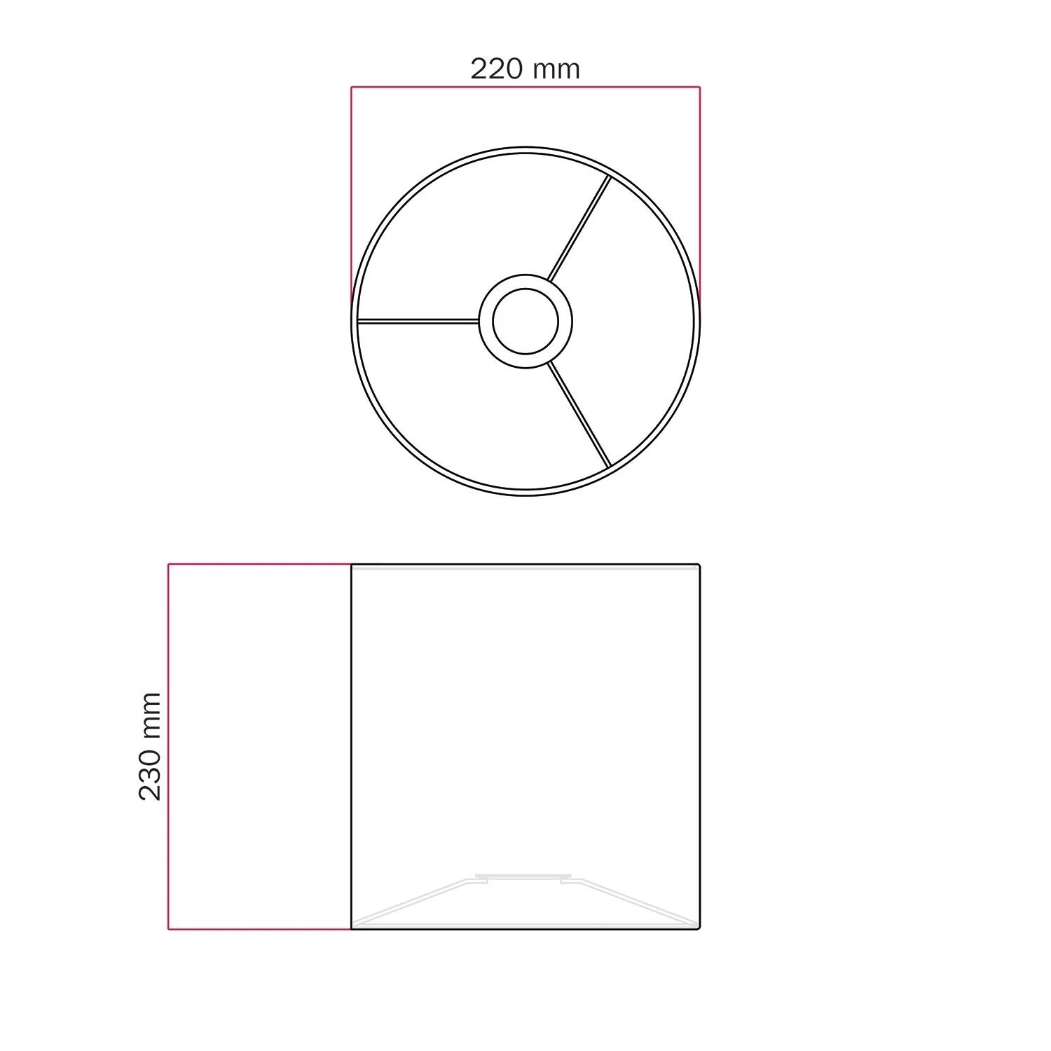 Cilindro M lampshade with socket E27 - Made in Italy