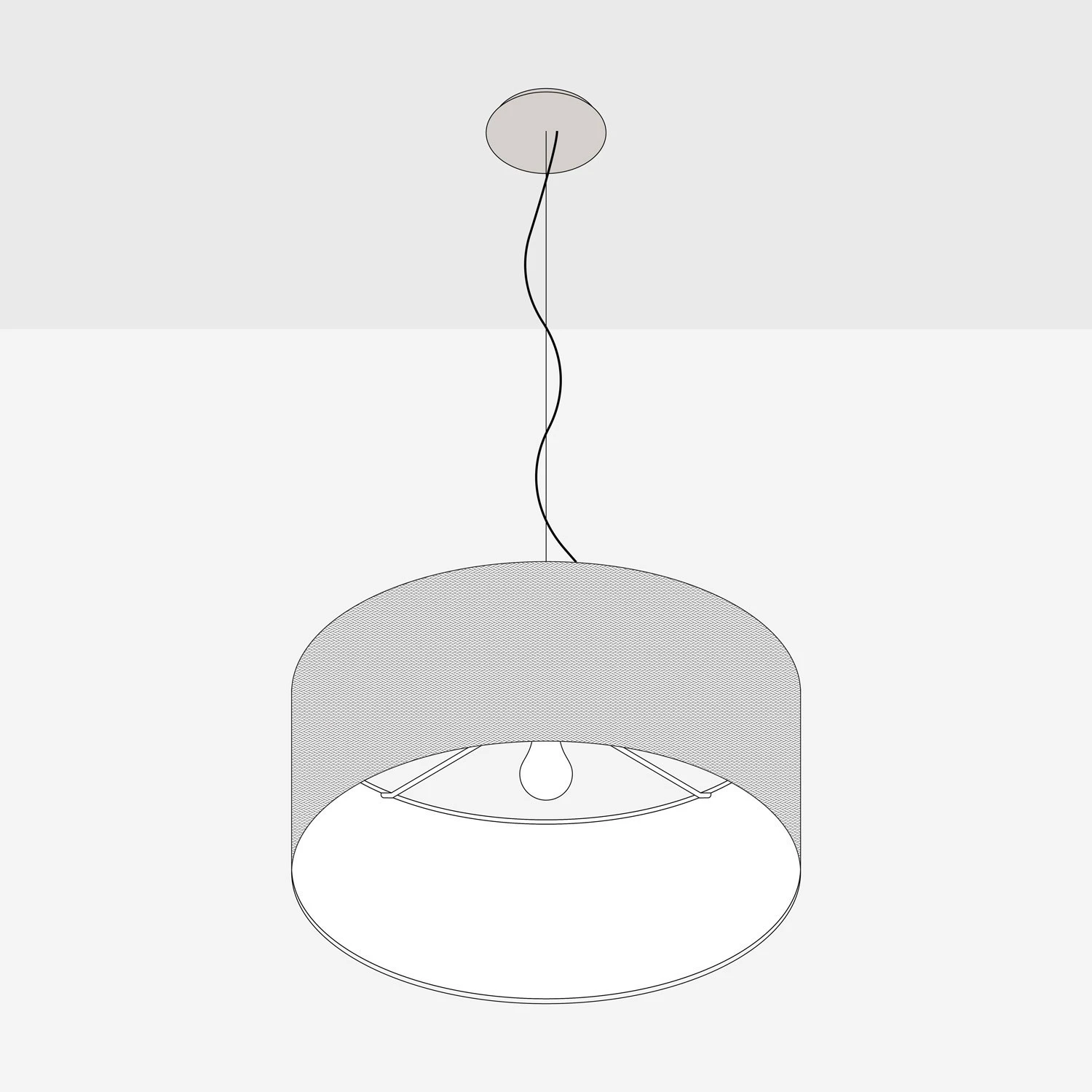 Cilindro fabric pendant lamp Small - Made in Italy