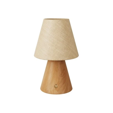 Portable and rechargeable Cabless11 lamp with Drop light bulb and lampshade - Painted neutral