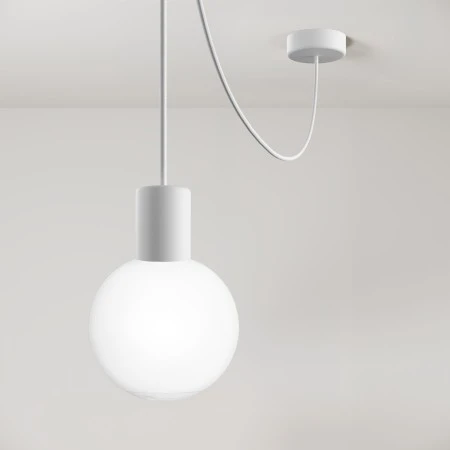 EIVA IP65 outdoor pendant lamp with unbreakable Unbreak-a-Ball shade - White