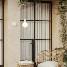 EIVA IP65 outdoor pendant lamp with unbreakable Unbreak-a-Ball shade