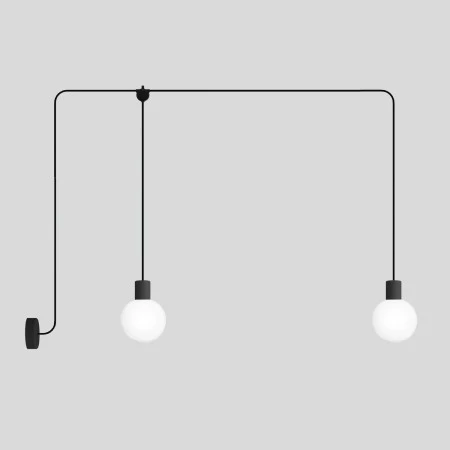 EIVA IP65 2-fall outdoor pendant lamp with unbreakable Unbreak-a-Ball shades - Black