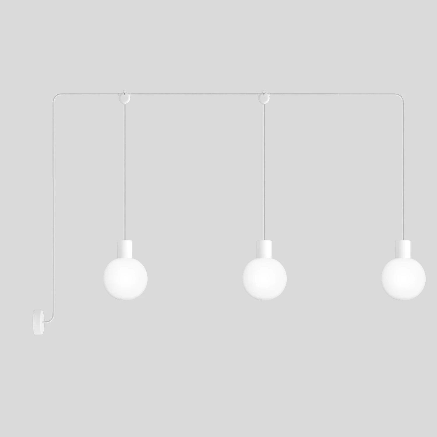 EIVA IP65 3-fall outdoor lamp with unbreakable Unbreak-a-Ball shades