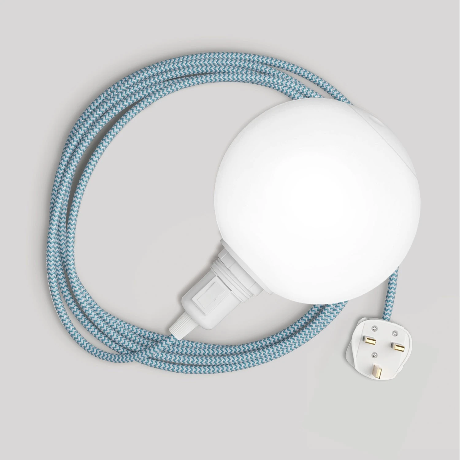 Snake portable lamp with switch on lamp holder, plug and unbreakable shade Unbreak-a-Ball