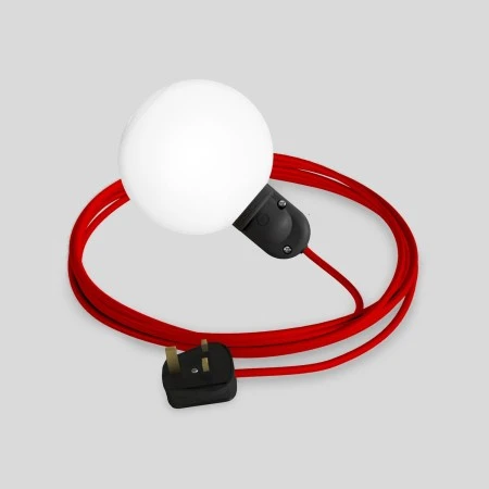 EIVA IP65 plug-in outdoor lamp with UK plug and unbreakable Unbreak-a-Ball shade - SM09