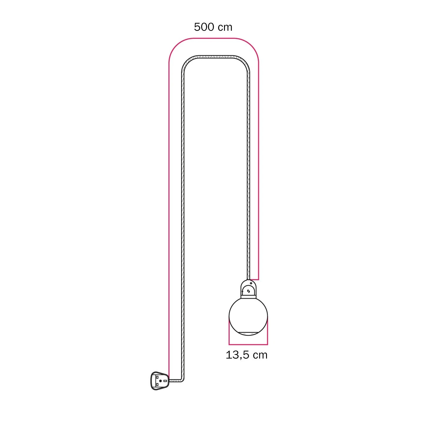 EIVA IP65 plug-in outdoor lamp with UK plug and unbreakable Unbreak-a-Ball shade