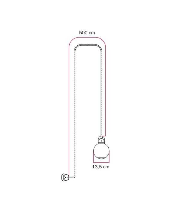 EIVA IP65 plug-in outdoor lamp with UK plug and unbreakable Unbreak-a-Ball shade