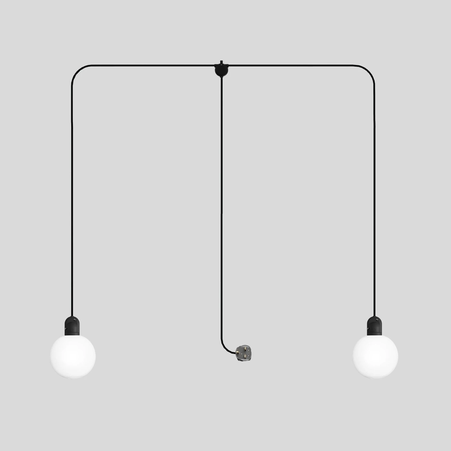 EIVA IP65 2-fall plug-in outdoor lamp with UK plug and unbreakable Unbreak-a-Ball shades