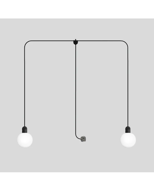 EIVA IP65 2-fall plug-in outdoor lamp with UK plug and unbreakable Unbreak-a-Ball shades