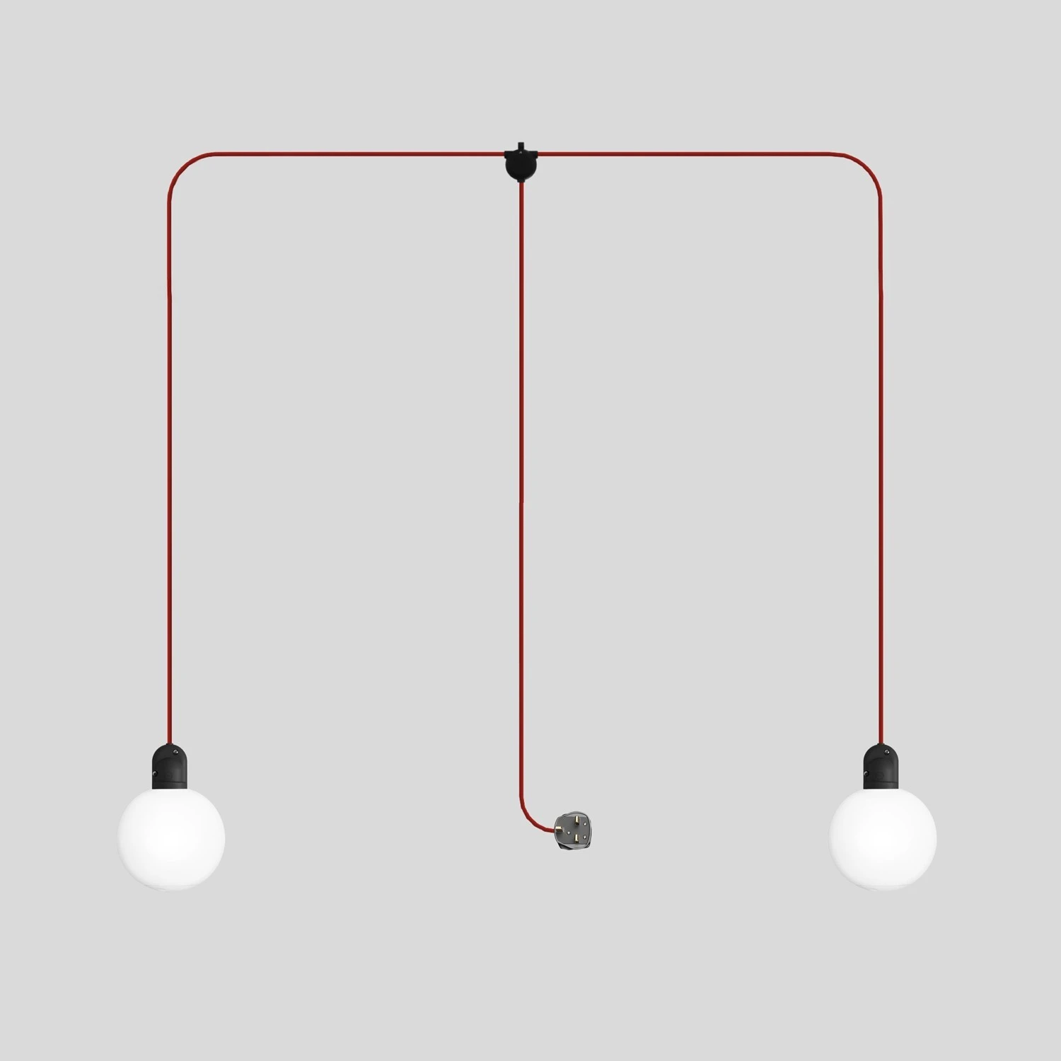 EIVA IP65 2-fall plug-in outdoor lamp with UK plug and unbreakable Unbreak-a-Ball shades