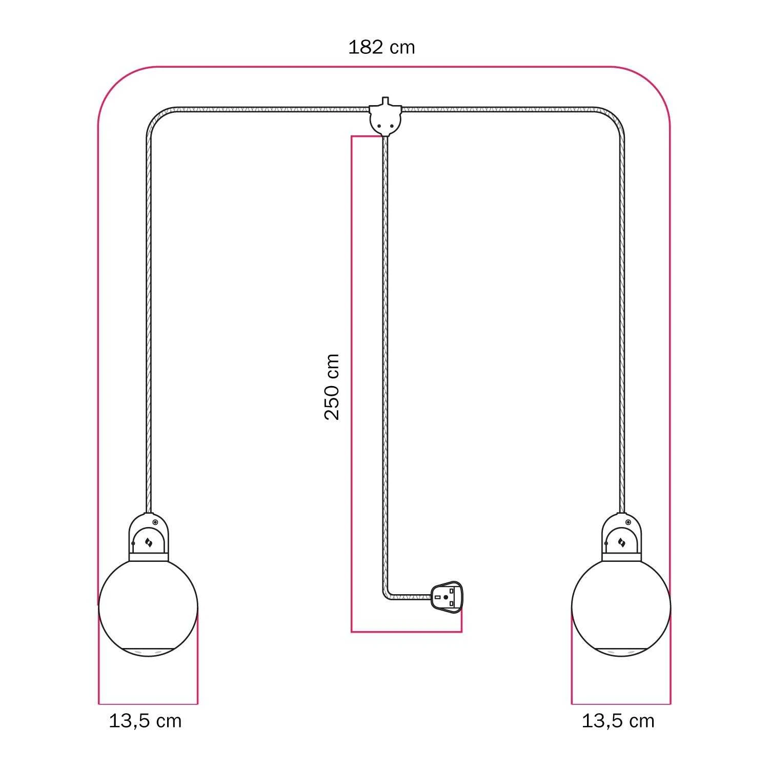 EIVA IP65 2-fall plug-in outdoor lamp with UK plug and unbreakable Unbreak-a-Ball shades