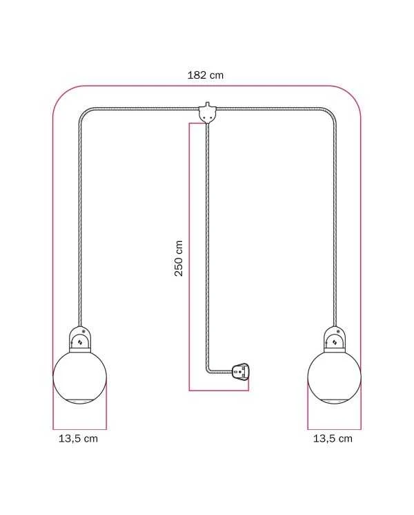 EIVA IP65 2-fall plug-in outdoor lamp with UK plug and unbreakable Unbreak-a-Ball shades