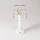 Portable and rechargeable Cabless14 Lamp with droplet bulb and provision for lampshade