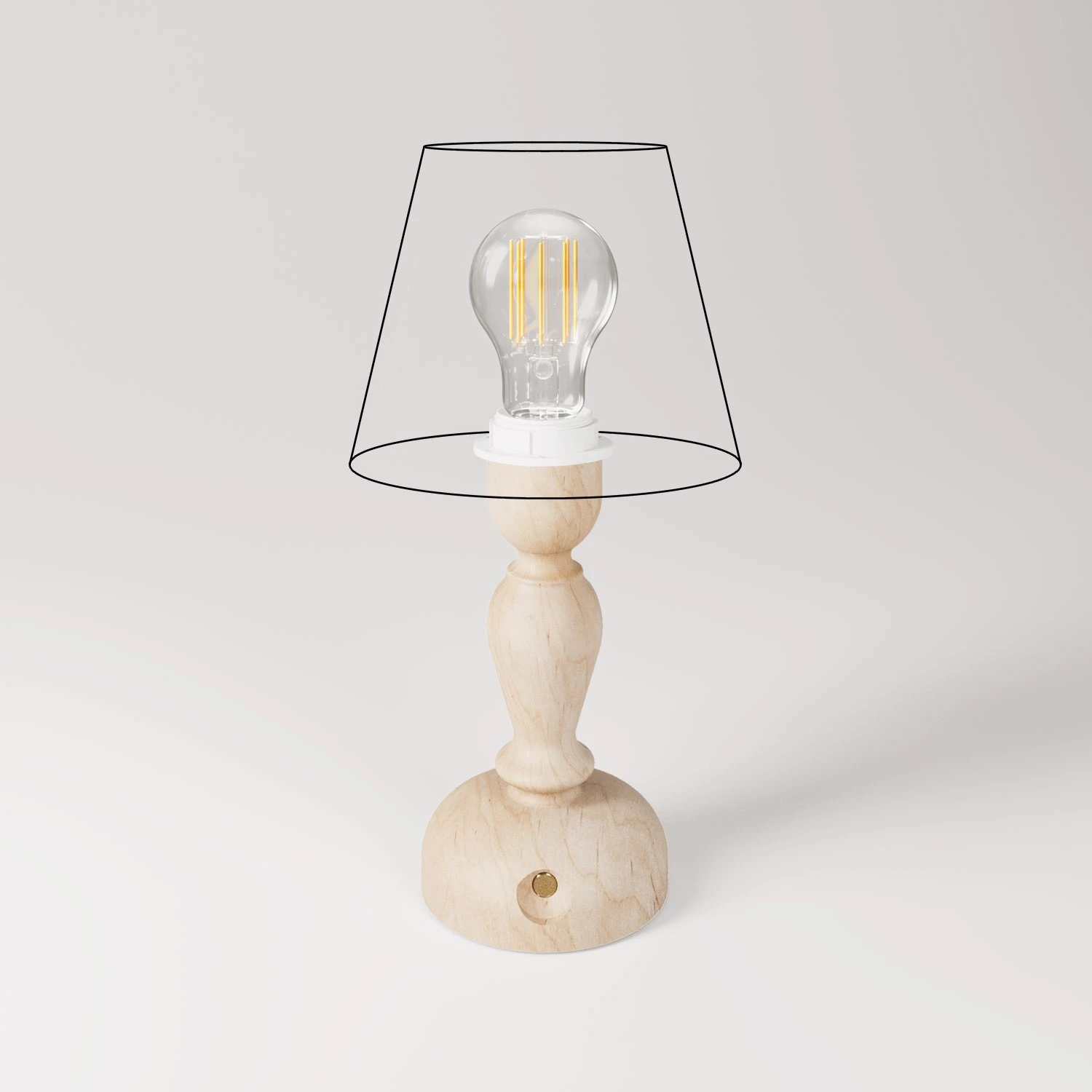 Portable and rechargeable Cabless14 Lamp with droplet bulb and provision for lampshade