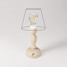 Portable and rechargeable Cabless14 Lamp with droplet bulb and provision for lampshade
