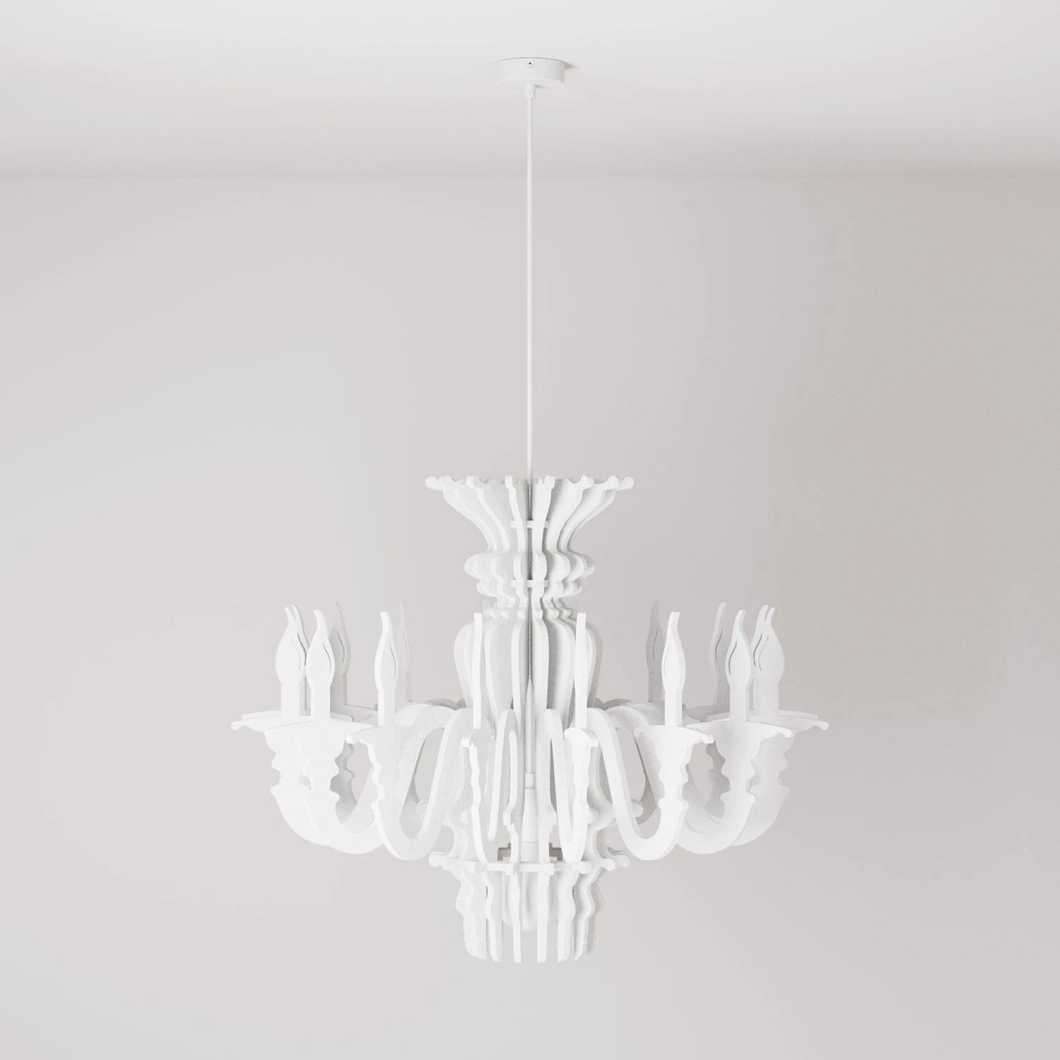 Suspension lamp with classic SHHANDELIER shade made of sound-absorbing material