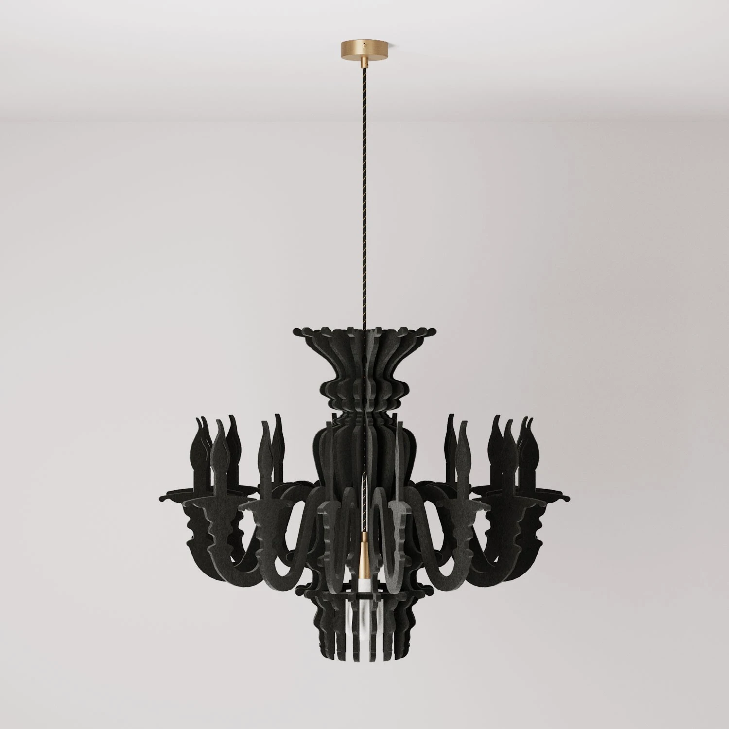 Suspension lamp with classic SHHANDELIER shade made of sound-absorbing material