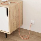 Electric cable covered in peach-coloured fabric - The Original Creative Cables, for modern and vibrant lamps - RM23