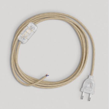 Wiring for lamp with neutral jute cable 1.80 m - Transparent