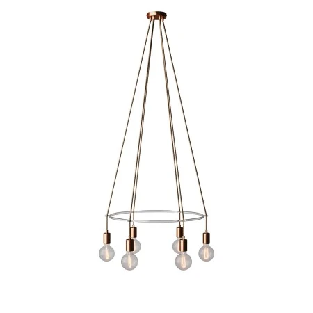 6-fall Cage Globe Lamp - Brushed copper