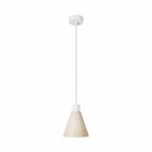 Pendant lamp with wooden conical lampshade