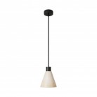 Pendant lamp with wooden conical lampshade