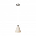 Pendant lamp with wooden conical lampshade