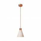 Pendant lamp with wooden conical lampshade