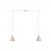 2-drop pendant lamp with wooden conical lampshades