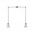2-drop pendant lamp with wooden conical lampshades