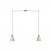 2-drop pendant lamp with wooden conical lampshades