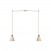 2-drop pendant lamp with wooden conical lampshades