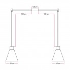2-drop pendant lamp with wooden conical lampshades