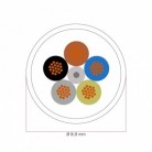 DALI Textile electrical cable 5x0.75 mm² in Optical White - Fabric-covered wire for lamps and systems RM01