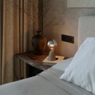 Portable and rechargeable Cabless01 LED lamp with Silver Half Sphere Globe light bulb