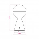 Portable and rechargeable Cabless01 LED lamp with Silver Half Sphere Globe light bulb