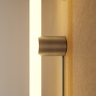 Lamp with plug, metal finish and linear LED S14d bulb