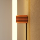 Lamp with plug, metal finish and linear LED S14d bulb