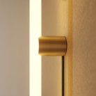 Lamp with plug, metal finish and linear LED S14d bulb