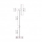 Lamp with plug, metal finish and linear LED S14d bulb