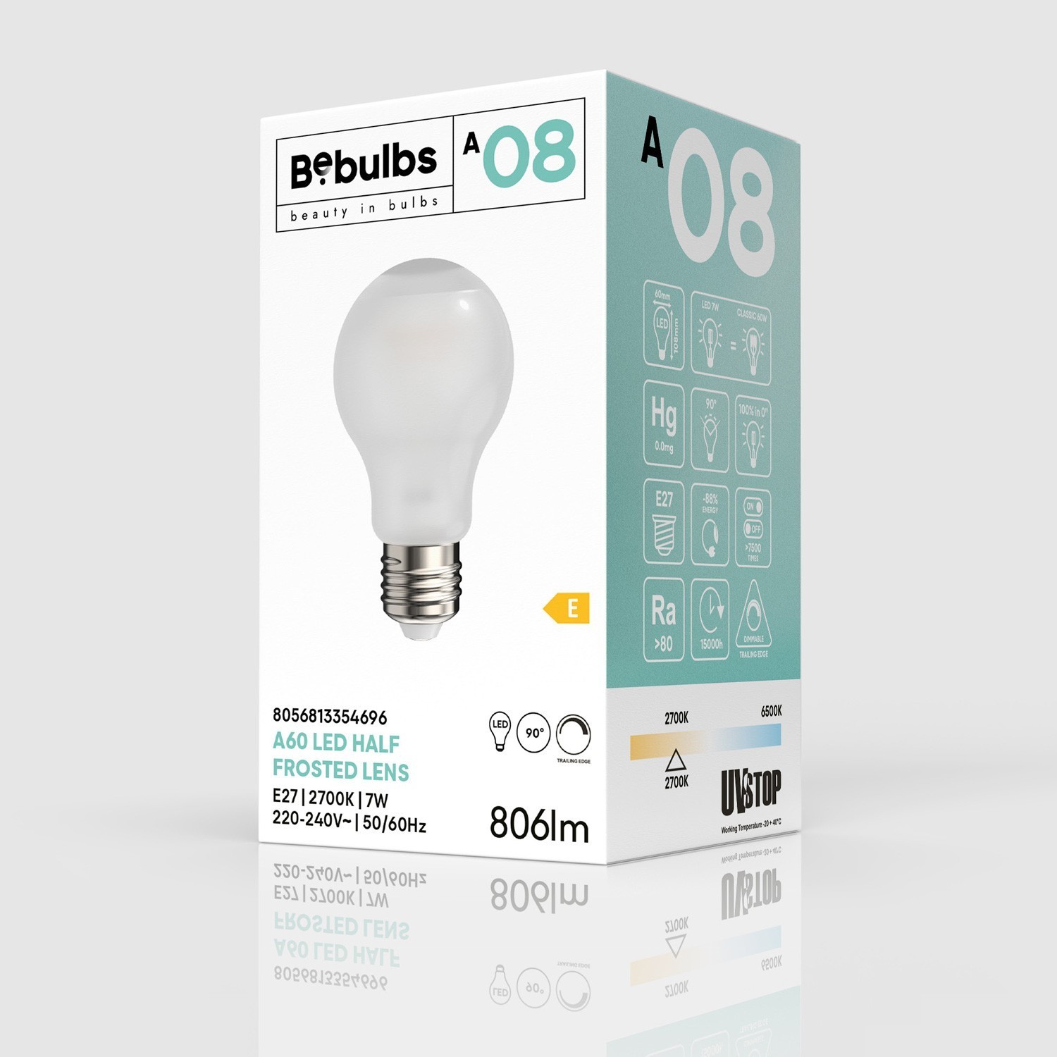 LED Spot Bulb with Spotlight Effect A60 7W 806Lm 2700K Dimmable - A08