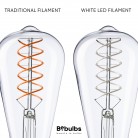 LED Edison White Filament Bulb ST64 5.9W 500Lm E27 2700K Dimmable - W02