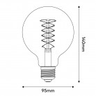LED Filament White Globe Bulb G95 5.9W 500Lm E27 2700K Dimmable - W03
