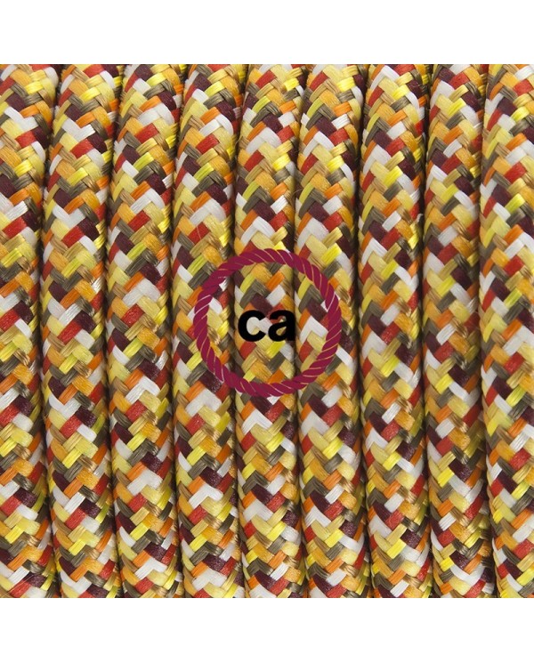 Single Pendant, suspended lamp with Pixel Orange textile cable RX01