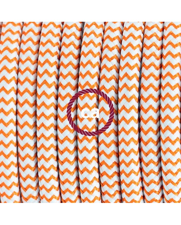 Pendant for lampshade, suspended lamp with ZigZag Orange textile cable RZ15