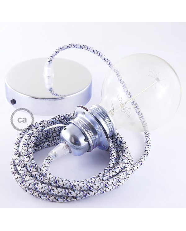 Pendant for lampshade, suspended lamp with Pixel Ice textile cable RX04
