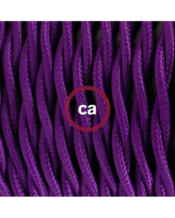 Pendant for lampshade, suspended lamp with Violet Rayon textile cable TM14
