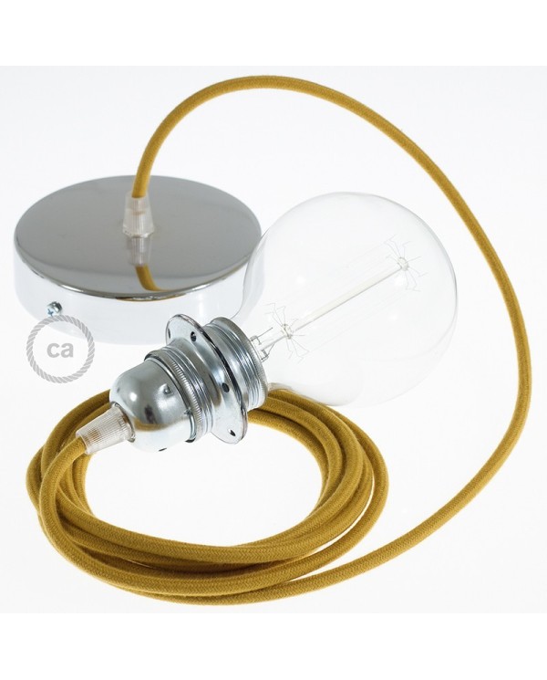 Pendant for lampshade, suspended lamp with Golden Honey Cotton textile cable RC31