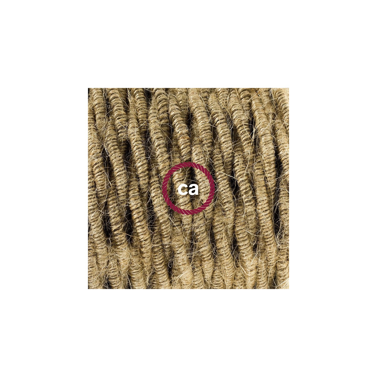 Single Pendant, suspended lamp with Jute textile cable TN06